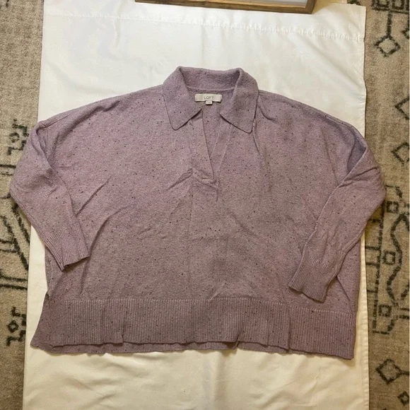 Loft size small lilac purple collard sweater - Picture 1 of 7
